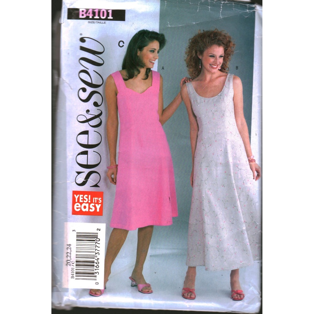 See &‎ Sew B4101 Butterick Sewing Pattern Misses Petite Dress Size 20-24 cut